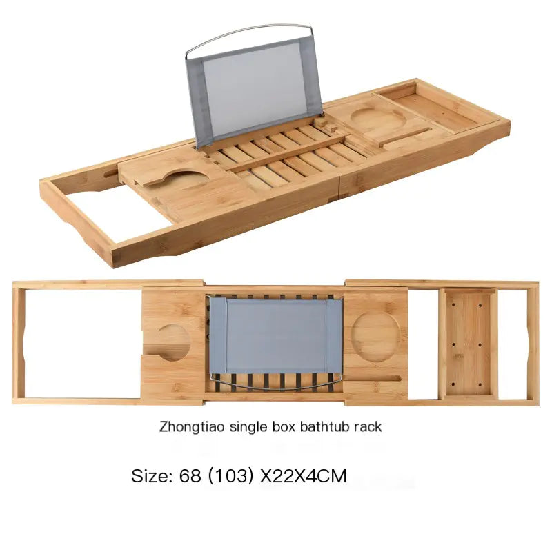 Expandable Non-Slip Bamboo Bathtub Storage Rack