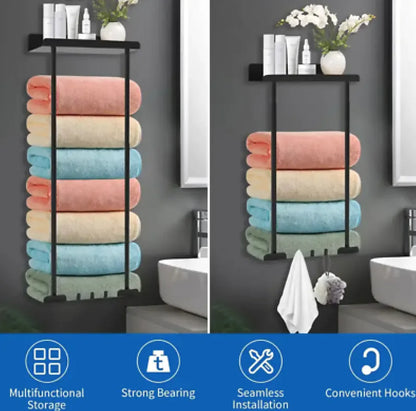Black & Grey Wall Mounted Bathroom Storage Rack