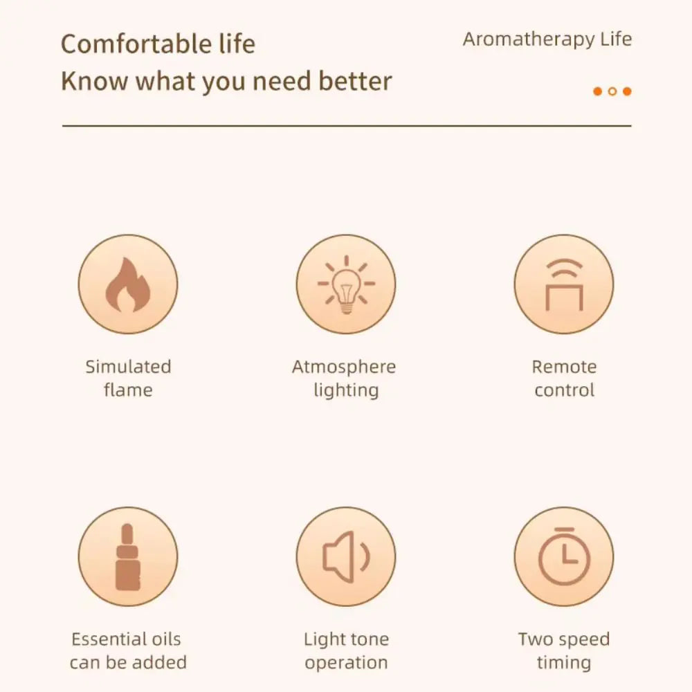 Flame Effect LED Aromatherapy Diffuser