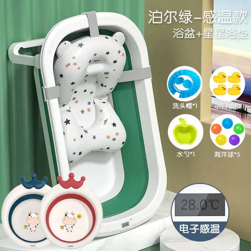 Foldable Baby Bathtub Set for Newborns and Kids