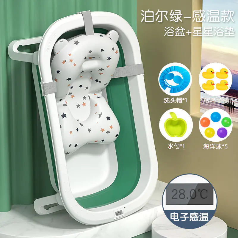 Foldable Baby Bathtub Set for Newborns and Kids