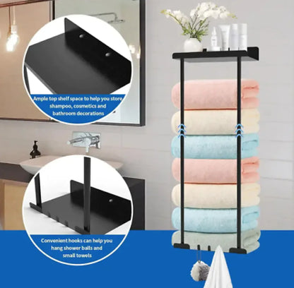 Black & Grey Wall Mounted Bathroom Storage Rack