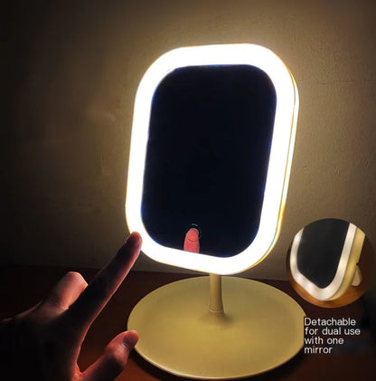 LED Makeup Mirror with USB Charging for Desktop