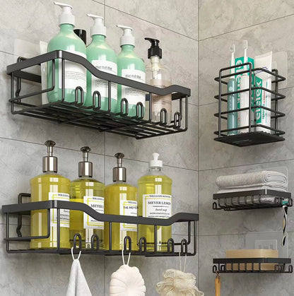 Wall-Mounted Shower Storage Rack for Bathroom