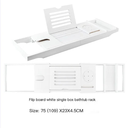 Expandable Non-Slip Bamboo Bathtub Storage Rack