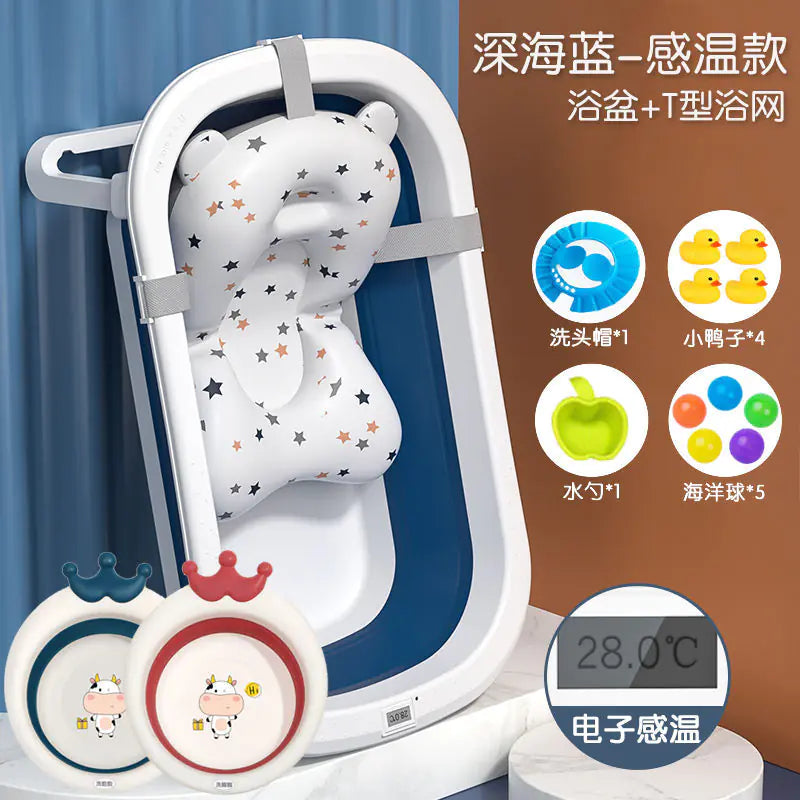 Foldable Baby Bathtub Set for Newborns and Kids