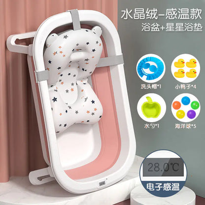 Foldable Baby Bathtub Set for Newborns and Kids