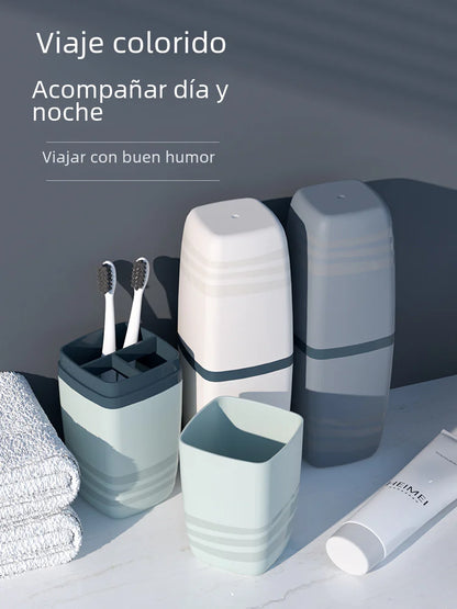 Portable Travel Toothbrush Cup Set with Storage Box