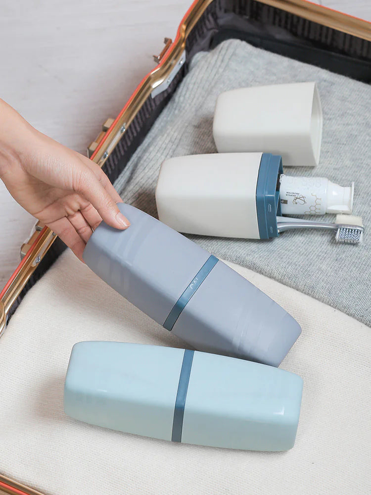 Portable Travel Toothbrush Cup Set with Storage Box