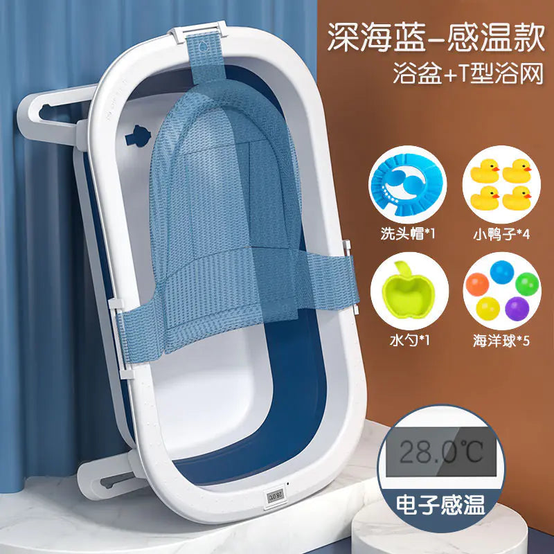 Foldable Baby Bathtub Set for Newborns and Kids