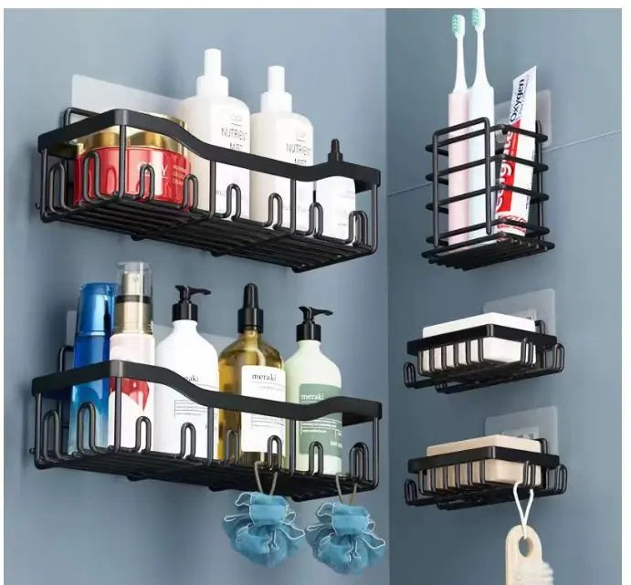 Wall-Mounted Shower Storage Rack for Bathroom