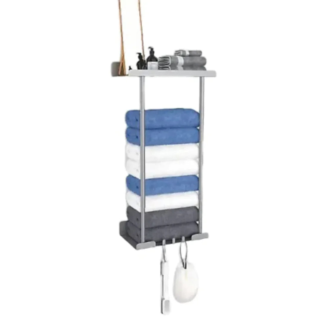 Black & Grey Wall Mounted Bathroom Storage Rack