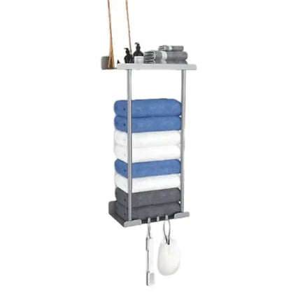 Black & Grey Wall Mounted Bathroom Storage Rack