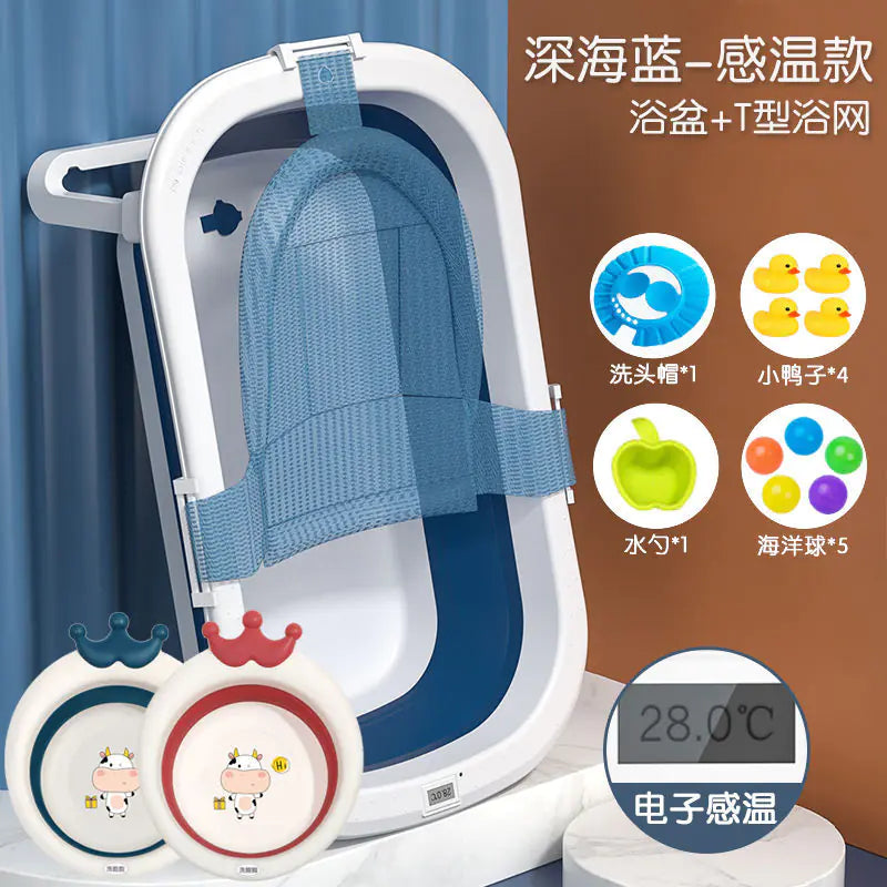 Foldable Baby Bathtub Set for Newborns and Kids