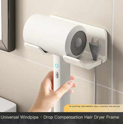 Bathroom Hair Dryer Holder - No Drill Multi-Function Rack