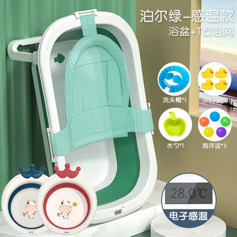 Foldable Baby Bathtub Set for Newborns and Kids