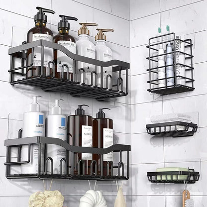 Wall-Mounted Shower Storage Rack for Bathroom