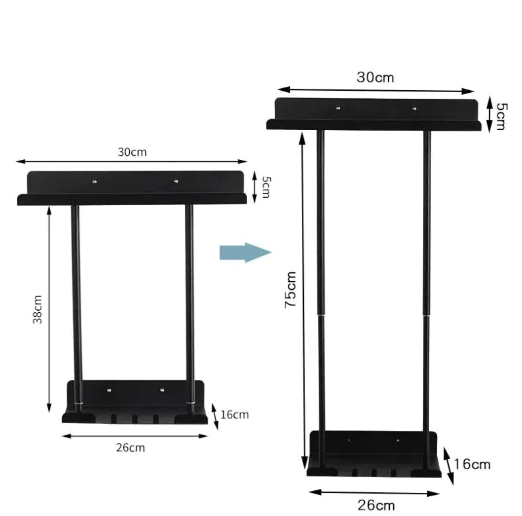 Black & Grey Wall Mounted Bathroom Storage Rack