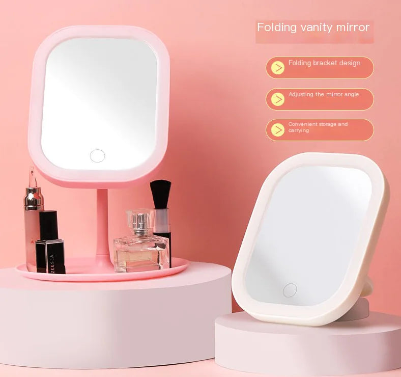 LED Makeup Mirror with USB Charging for Desktop