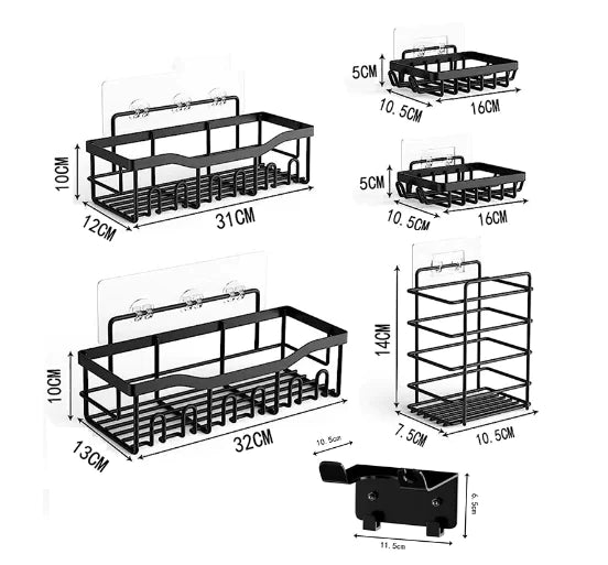 Wall-Mounted Shower Storage Rack for Bathroom
