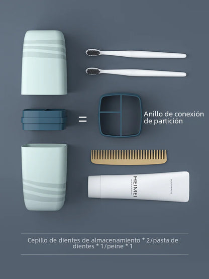 Portable Travel Toothbrush Cup Set with Storage Box